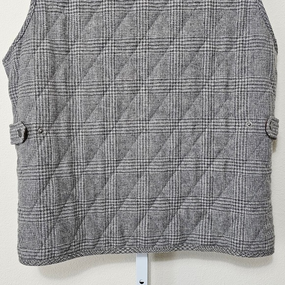 PETER MILLAR Men's Wool Quilted Lined Zipper & Button Gray Plaid Vest Sz L - Picture 10 of 15